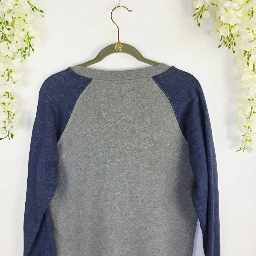 Minnesota Timberwolves Sweatshirt Medium Gray Blue Raglan NBA Athleisure Unisex